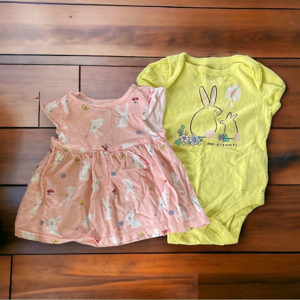 Baby girl 3-6m bunny bundle